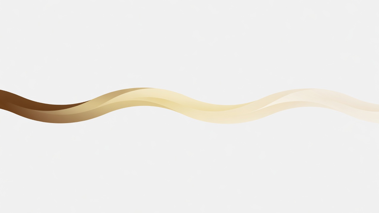 Flat vector strand sequence moving from brown through warm cream to a softly toned pale finish